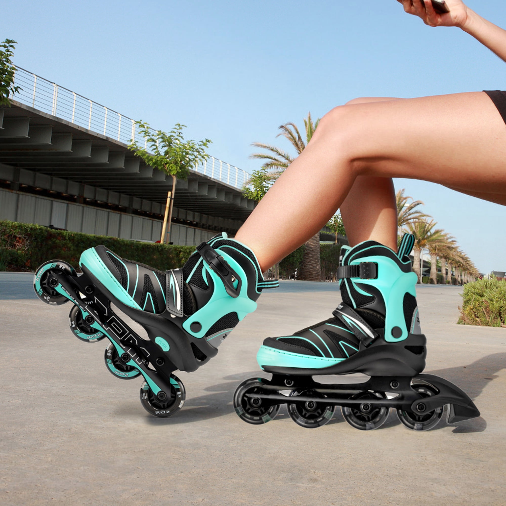 2PM SPORTS Kids Adjustable Inline Skates, Youth Inlie Skates for Girls Boys Women Ages 4-12 5-8 8-12 with Full Light Up Wheels