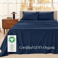 thumbnail image 3 of Bare Home Organic Flannel Sheet Set - 100% Organic Cotton - Deep Pocket - 4-Pieces - Queen, Dark Blue, 3 of 10