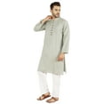 thumbnail image 3 of Atasi Indian Mens 2 Piece Kurta Pajama Set Henley NeckÂ&nbsp;Casual Long Kurta, 3 of 7