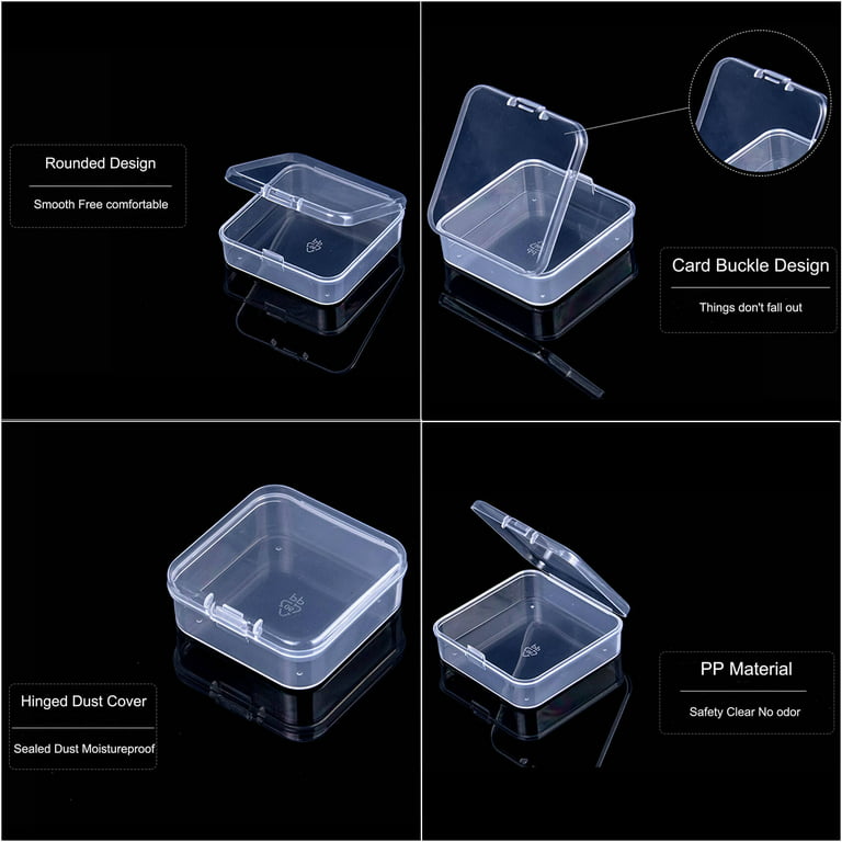 Small Bead Organizer Plastic Storage Cases Storage Containers Transparent  Boxes Hinged Lid Rectangl