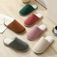 thumbnail image 6 of Slides for Women Fall Slippers for Women Ladies Fashion Winter Warm Solid Color Headed Flat Bottom Slippers, 6 of 9