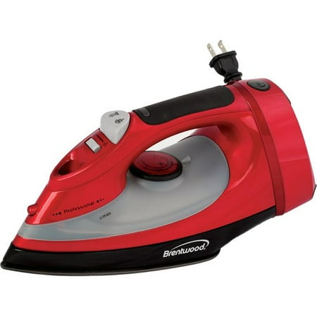 Brentwood Mpi-58 Full-Size Stream, Spray and Dry Iron, 1,400W; Red with Cord Storage