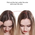 thumbnail image 7 of Invisible Wire Hair Extensions with 3 Clips Long Synthetic Wavy Curly Hairpiece Adjustable Transparent Headband for Women 18 Inch Ash Medium Brown/Ash Blonde Highlights, 7 of 7