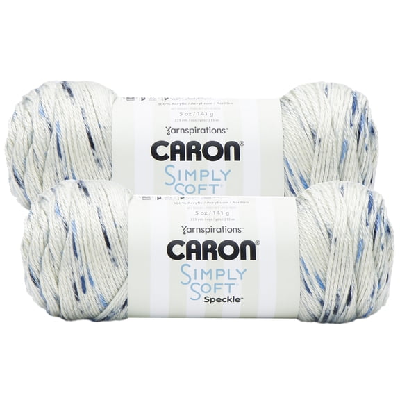 (Pack of 2) Caron Simply Soft Speckle Yarn-Blue Gingham