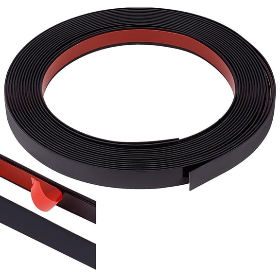 16.4 Feet PVC Edge Banding Black Self Adhesive Veneer Edging Flexible Furniture Edge Protector Wall Border Tape for DIY Walls Table Cabinet Furniture