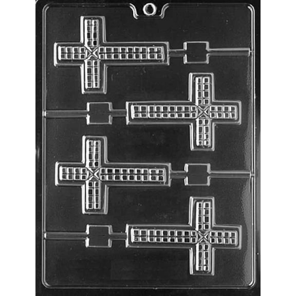 Grandmama's Goodies R061 Cross Lolly Chocolate Candy Soap Mold with Exclusive Molding Instructions