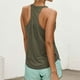 thumbnail image 2 of Camiseta deportiva holgada sin mangas para mujer - Camiseta de yoga y fitness con cuello redondo, color liso, 2 of 5