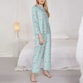 thumbnail image 3 of Honeii Milk Tea print Women's Pajama Sets Long Sleeve Button Down Sleepwear Nightwear Soft Pjs Lounge Sets-Medium, 3 of 7