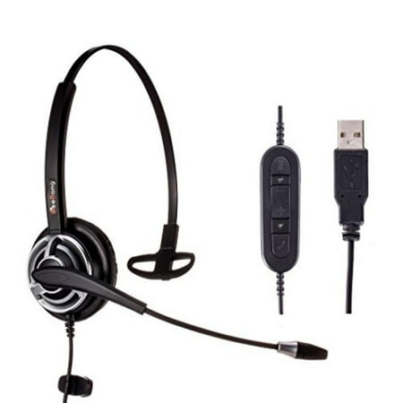 USB Headset with Microphone Noise Cancelling for Skype Microsoft Lync Voice