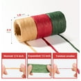 thumbnail image 4 of 3 Rolls Raffia Ribbon Twine String, 540 Feet Christmas Wrapping Paper for Crafts, Red Green Natural Christmas Ribbon for Gift Wrapping, Raffia Yarn for Holiday DIY Supply, 180 Feet Each Roll, 4 of 7