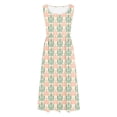 thumbnail image 5 of Gamivast Dresses for Women Sleeveless Scoop Neck Empire Waist A-Line Midi Dress Boho Floral Print with Pockets Flowy Comfy Casual Beach Summer Dresses, 5 of 5