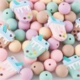 thumbnail image 3 of Silicone Beads 15mm DIY Silicone Round Beads Milk Tea Beads, 3 of 5