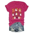 thumbnail image 5 of zaveiop Halloween Shirts for Women 2025 Boo Print Shirt Women Seven Ghost Pumpkin Spider Graphic Tee Spooky Season T-Shirt (Z-Hot Pink, L), 5 of 5