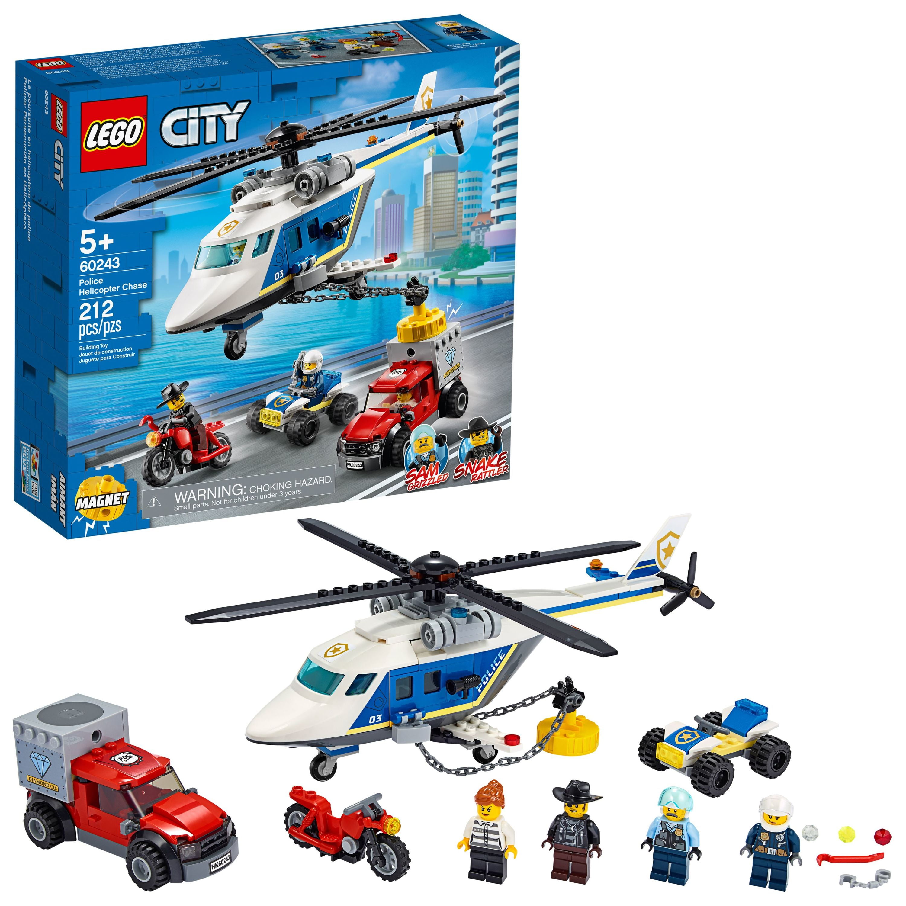 campagne Dader Burgerschap LEGO City Police Helicopter Chase 60243 Building Toy Set (212 Pieces) -  Walmart.com