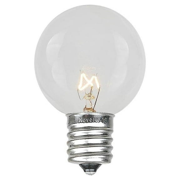 Novelty Lights 25 Pack S11 Outdoor Patio Globe Replacement Bulbs, Clear, C9/E17 Base Clear
