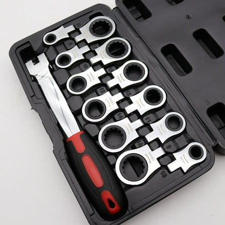 13Pcs Interchangeable Head Ratcheting Combination Wrench Set Ratchet Wrench Tool