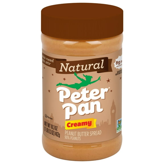 Peter Pan Natural Creamy Peanut Butter Spread, no high-fructose corn syrup, original flavor