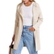 thumbnail image 2 of Abrigo Informal Cómodo de Lana con Solapa para Mujer, Chaqueta Informal de Moda, Abrigo , Ropa de Otoño e Invierno Crema L, 2 of 10