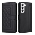 thumbnail image 2 of Compatible with Samsung Galaxy S21 Case, Premium Leather Wallet Book Case Magnetic Flip RFID Blocking Credit Card Holder Kickstand with Wrist Strap Shock Absorbing Case, Black, 2 of 11