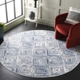 thumbnail image 2 of SAFAVIEH Pyramid Arseny Geometric Area Rug, Ivory/Blue, 6'7" x 6'7" Round, 2 of 7