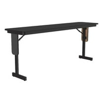 Pemberly Row 18x60 Contemporary Metal/Wood Folding Seminar Table - Black Granite