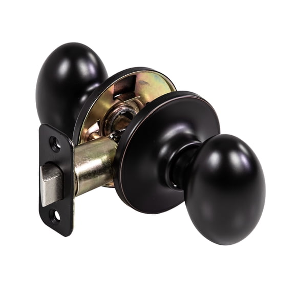 Oil Rubbed Bronze Egg Passage Door Knob, Hall and Closet, Left and Right Hand, ANSI Grade 3