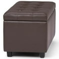 thumbnail image 3 of Pemberly Row 34 in. W Rectangle Storage Ottoman in Chocolate Brown Faux Leather, 3 of 6