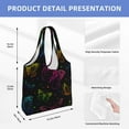 thumbnail image 2 of Xecao's Butterfly Canvas Tote Bag is a versatile choice for women, serving as a stylish beach bag, shopping bag,and reusable grocery bag., 2 of 5
