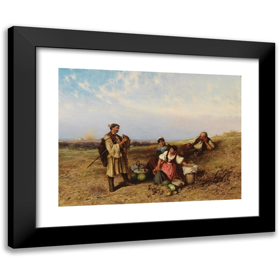 Pal Böhm 14x12 Black Modern Framed Museum Art Print Titled - Rest in the Field