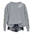 thumbnail image 4 of Womens t Shirts Round Neck Merry Christmas Printed Long Sleeved Top Sweatshirts Casual Tops Trendy Blouses Cute Work Outfits Clothes, 4 of 5