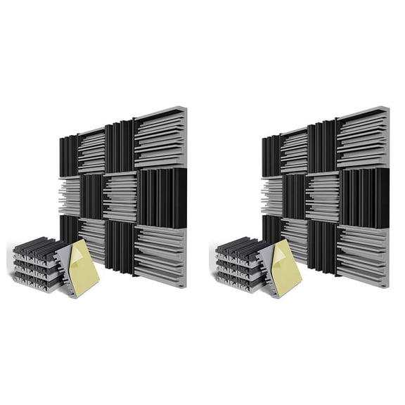 24 Pack -Adhesive Sound Proof Foam Panels,12 x 12 x 2 Inches Acoustic Foam,for Wall,Home,Studio