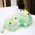 thumbnail image 3 of Juguete de almohada de rana de peluche suave, animal de peluche, muñeco de peluche de rana con corona linda, verde (42 cm), 3 of 5