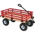 thumbnail image 1 of 20" x 38" Red Wooden Childrens Wagon, with Rails, 1 of 1