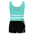 thumbnail image 2 of Yruioon Kids Girls Gymnastic Ballet Dance Outfits 2 Piece Tracksuits Sports Crop Tops and Booty Blue Green 8, 2 of 7