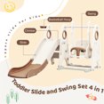 thumbnail image 5 of 4 in 1 Toddler Slide and Swing Set for Indoor Playground, Freestanding Kids Climber Slide Playset with Adjustable Seat Height and Basketball Hoop, 5 of 7