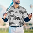 thumbnail image 4 of Fotbe Gray Tractor Baseball Jersey Shirt for Men and Women, Casual Short Sleeves Button Down T-Shirt-X-Large, 4 of 9