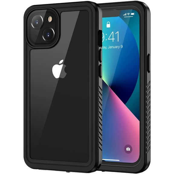 MYKOMI for iPhone 13 Phone Case, IP68 Waterproof Dustproof Shockproof Cases with Built-in Screen Protector, Full Body Sealed Protective Front and Back Cover for iPhone 13, 6.1 inch (Black