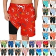 thumbnail image 2 of Kcolen Boys Swim Trunks with Compression Liner Toddler Swimsuit Boy Swim Shorts Bathing Suits Boxer Brief Swimming Trunks, 2 of 5