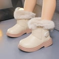 thumbnail image 2 of Quealent Girls Kids Snow Boots Waterproof Slip Resistant Outdoor Winter Shoes(Kids/Little Kids/Big Kids) Beige for Size 9.5, 2 of 8