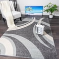 thumbnail image 1 of Grey Blue Abstract Contemporary Living Room Area Rug, Modern Home Décor Carpet, 1 of 7