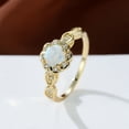 thumbnail image 2 of Elegant Opal Flower Lace Eternity Ring - 18K Gold Plated Wedding Engagement Ring for Women and Girls - Perfect for Parties and Banquets, 2 of 4