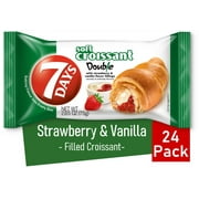 7Days Soft Croissant, Strawberry & Vanilla Croissant, Non-GMO (Pack of 24)