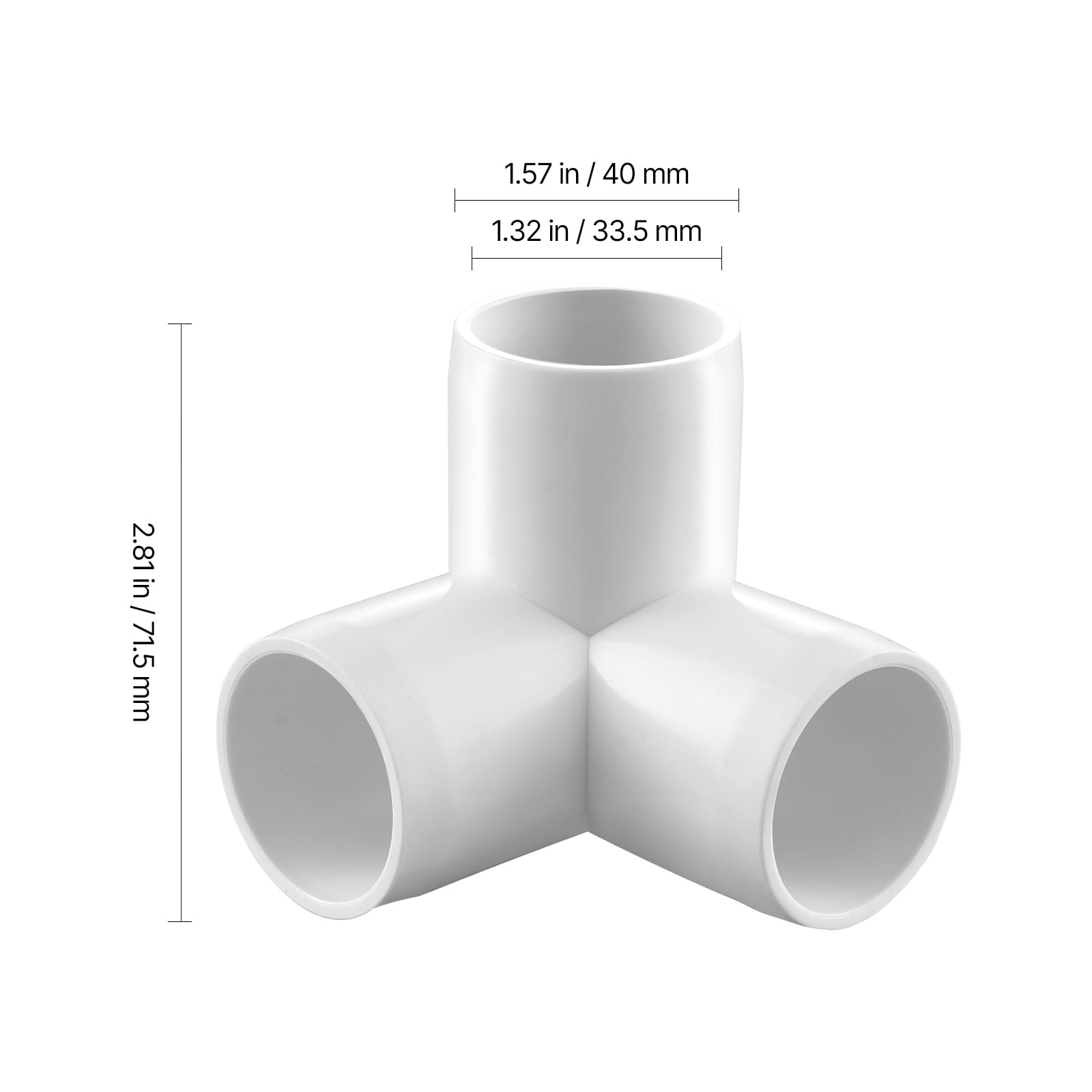 KFFKFF 1-Inch 3-Way PVC Pipe Connectors, 10-Pack Durable PVC Elbow Fittings for DIY Projects, Storage Racks, Animal Enclosures, Pool or Garden Frames, Weather & Impact-Resistant