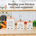 thumbnail image 4 of Perfnique Kitchen Vegetable Storage Container, Potato Onion and Garlic Storage Bin Set of 3 for Countertop Pantry, Kitchen Canisters Organization Keeper Holder Tin with Aerating Holes and Lid (White), 4 of 6