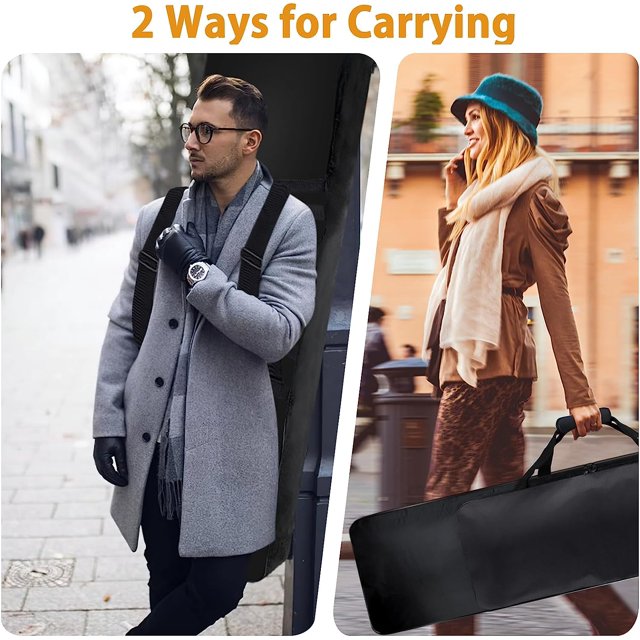 Funda para teclado, funda para teclado eléctrico con asas y correas ajustables para los hombros, funda para teclado, color negro