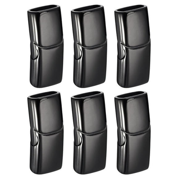 6Pcs 8mmx4mm Flat Leather Clasps, Jewelry Bracelet Clasps for Jewelry Making Supplies DIY, Black