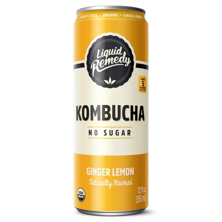 Liquid Remedy - Organic Sugar Free Probiotic Kombucha Drink - 12 FO, Case of 12