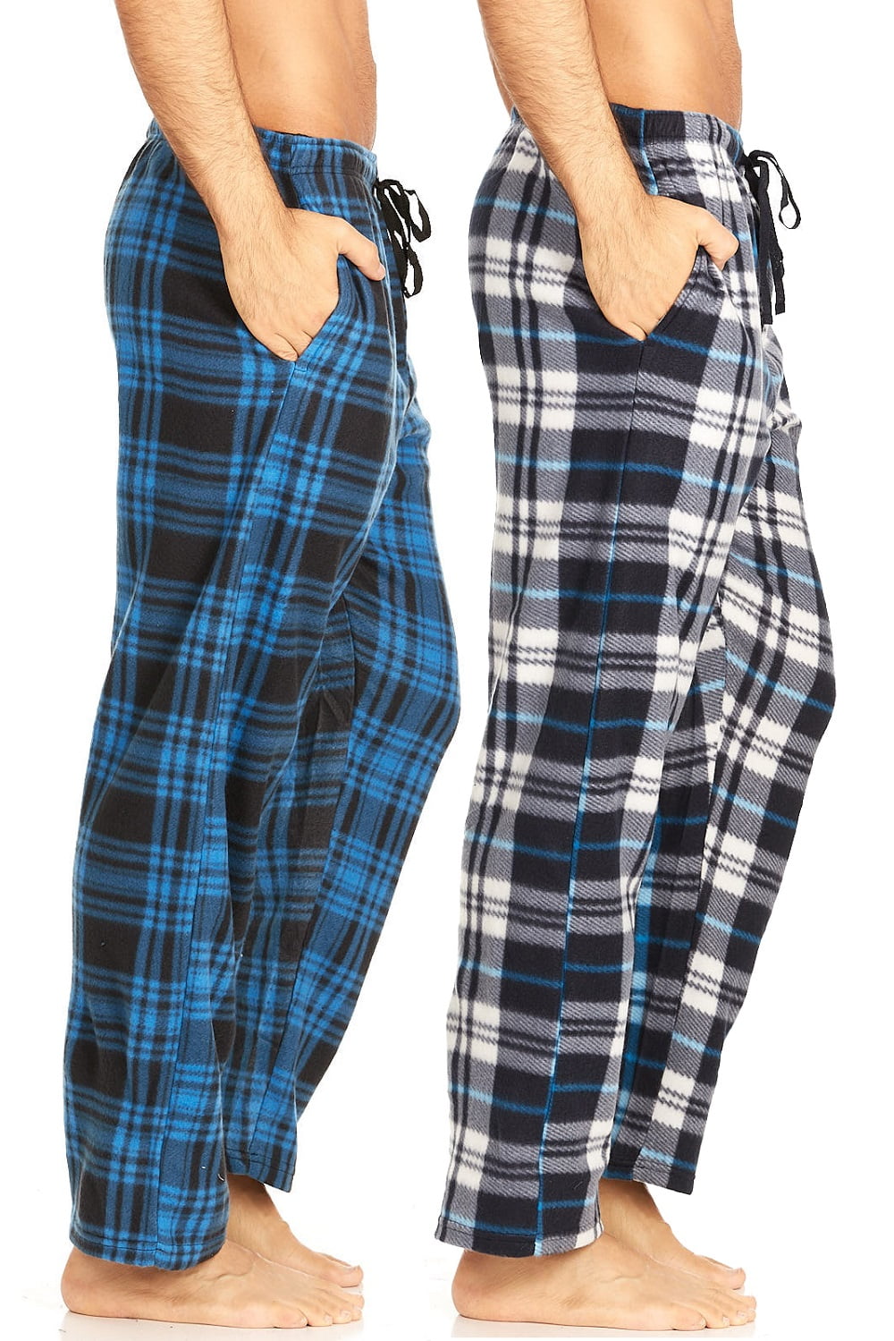 2 Pack of Men’s Microfleece Pajama Pants/Lounge Wear with Pockets ...