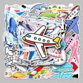 thumbnail image 2 of Set de pegatinas de dibujos animados con forma de avión, 50 unidades, impermeables para niños, 2 of 2