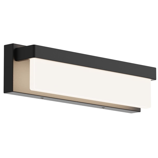Lightinn Lámpara Led Para Tocador De Baño Sobre Espejo De 16,5 Pulgadas, Moderna Rectangular, Barra De Iluminación De Metal Negro Mate, Aplique De Pared De Luz Diurna De 4000 K (Negro)